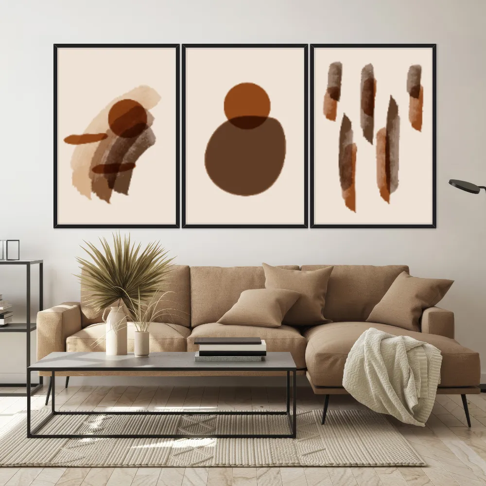 Kit Quadros Decorativos Abstrato Minimalista