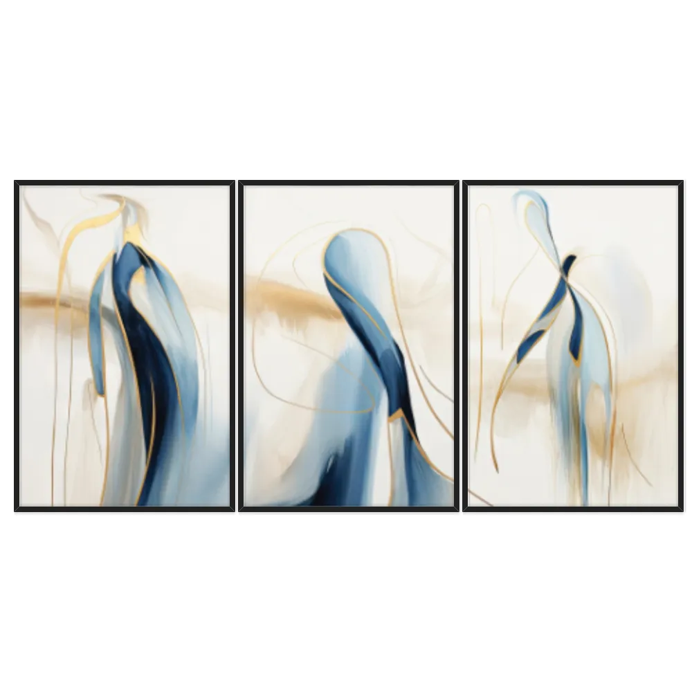 Kit Quadros Decorativos Pintura Abstrata
