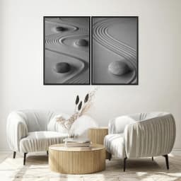 Kit Quadros Decorativos Jardim Zen