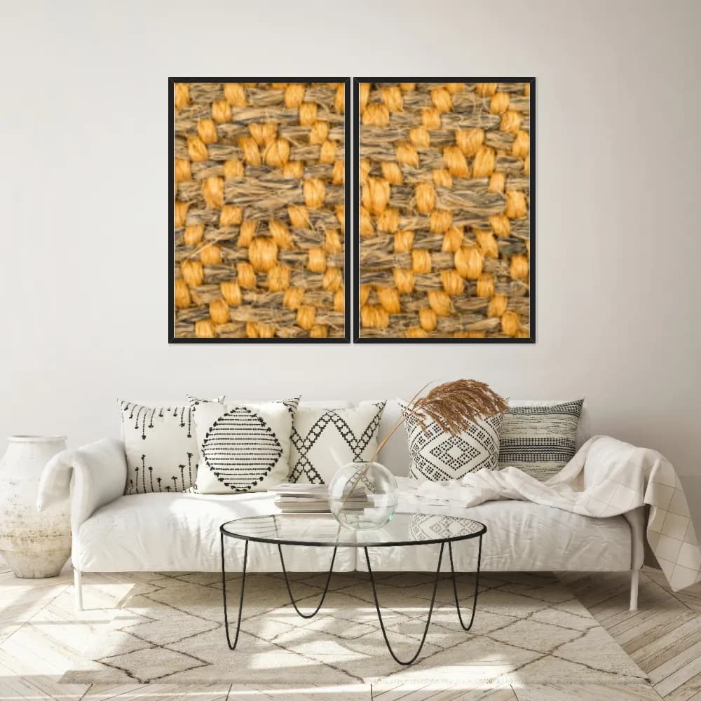 Kit Quadros Decorativos Nó De Sisal