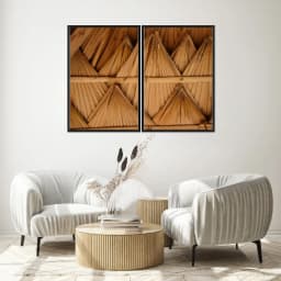 Kit Quadros Decorativos Formas Em Bambu