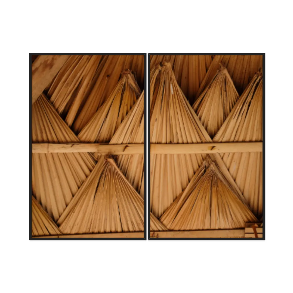 Kit Quadros Decorativos Formas Em Bambu