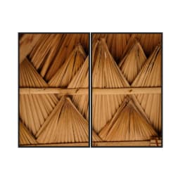 Kit Quadros Decorativos Formas Em Bambu