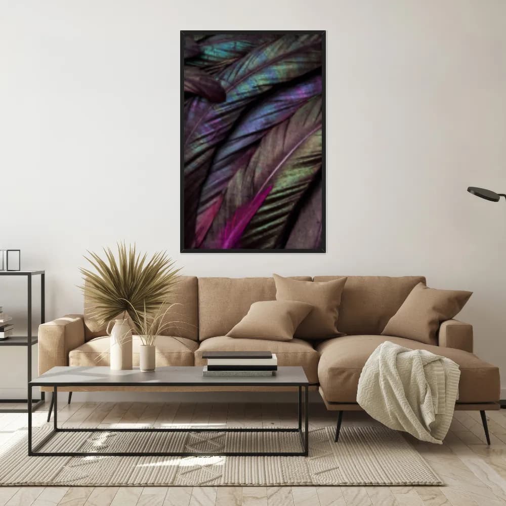 Quadro Decorativo Penas Coloridas