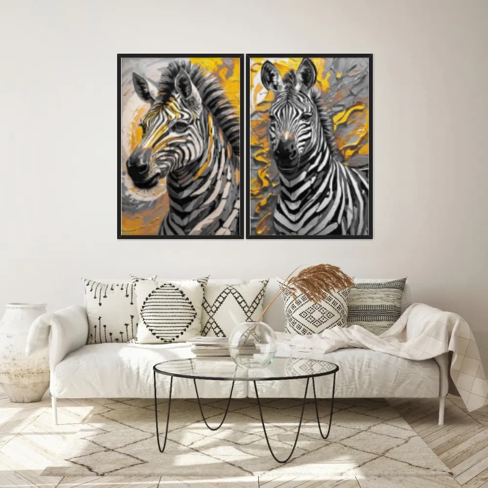 Kit Quadros Decorativos Zebra