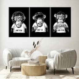 Kit Quadros Decorativos Macaco