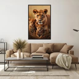 Quadro Decorativo Família Leão