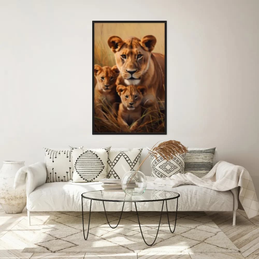 Quadro Decorativo Família Leão