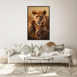 Quadro Decorativo Família Leão