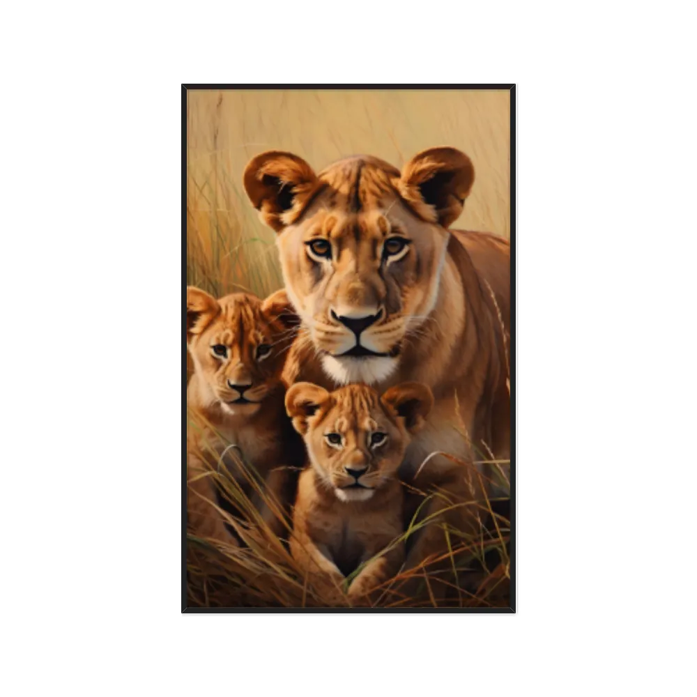Quadro Decorativo Família Leão