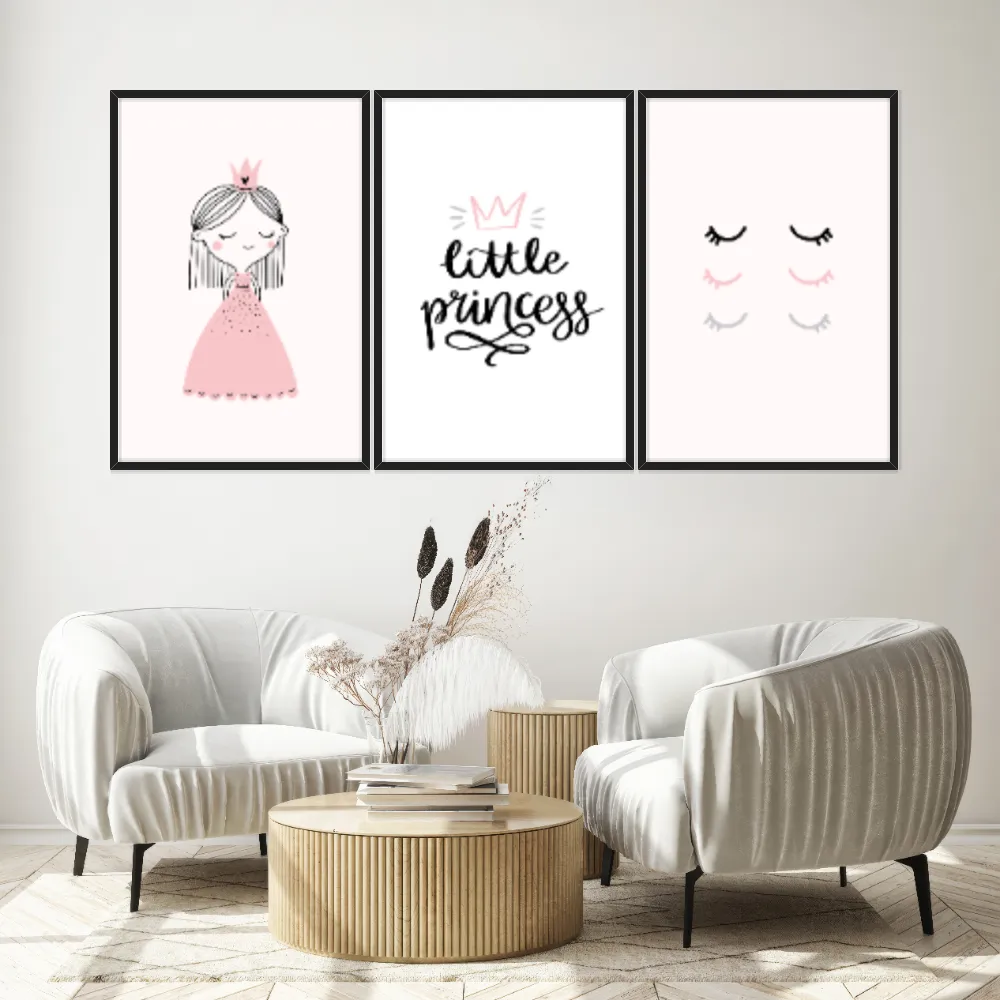 Kit Quadros Decorativos Princesa E Olhos