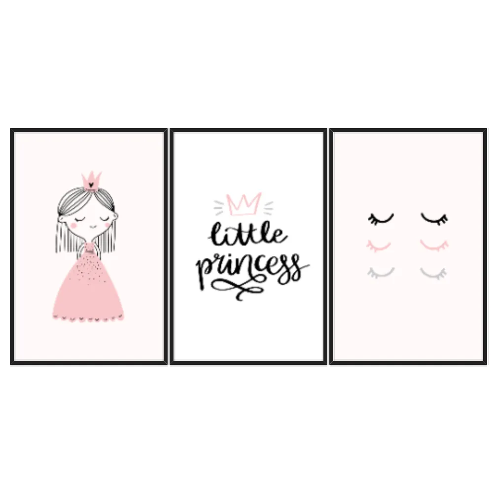 Kit Quadros Decorativos Princesa E Olhos