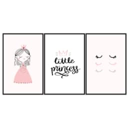 Kit Quadros Decorativos Princesa E Olhos