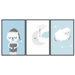 Kit Quadros Decorativos Urso E Ovelha