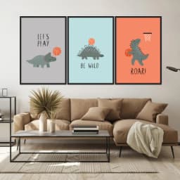 Kit Quadros Decorativos Dinossauro
