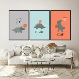 Kit Quadros Decorativos Dinossauro