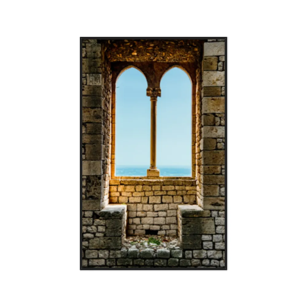 Quadro Decorativo Janela Com Vista Para O Mar