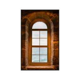 Quadro Decorativo Janela Com Vista Para O Mar