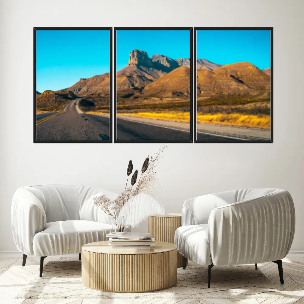 Kit Quadros Decorativos Estrada Com Montanhas