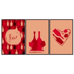 Kit Quadros Decorativos Drink
