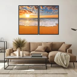 Kit Quadros Decorativos Pôr Do Sol
