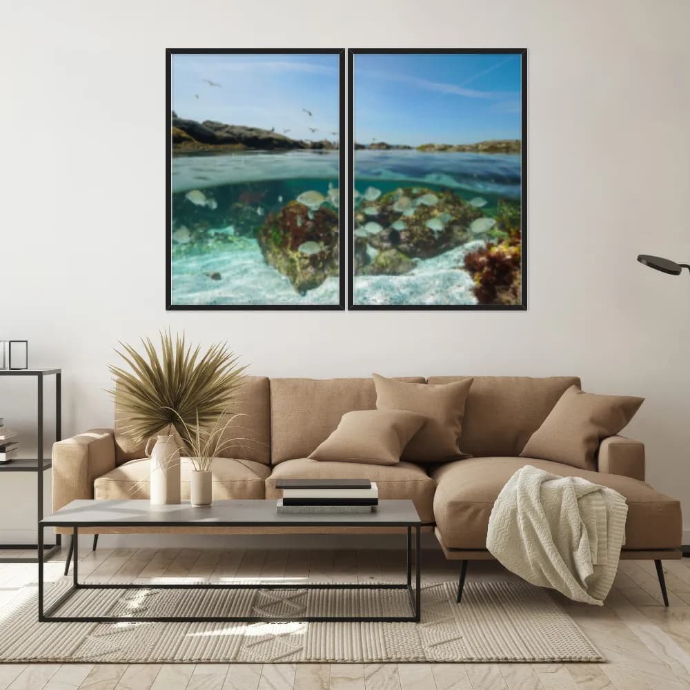 Kit Quadros Decorativos Mar Com Peixe