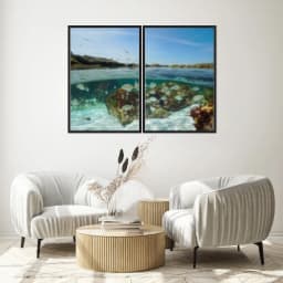 Kit Quadros Decorativos Mar Com Peixe