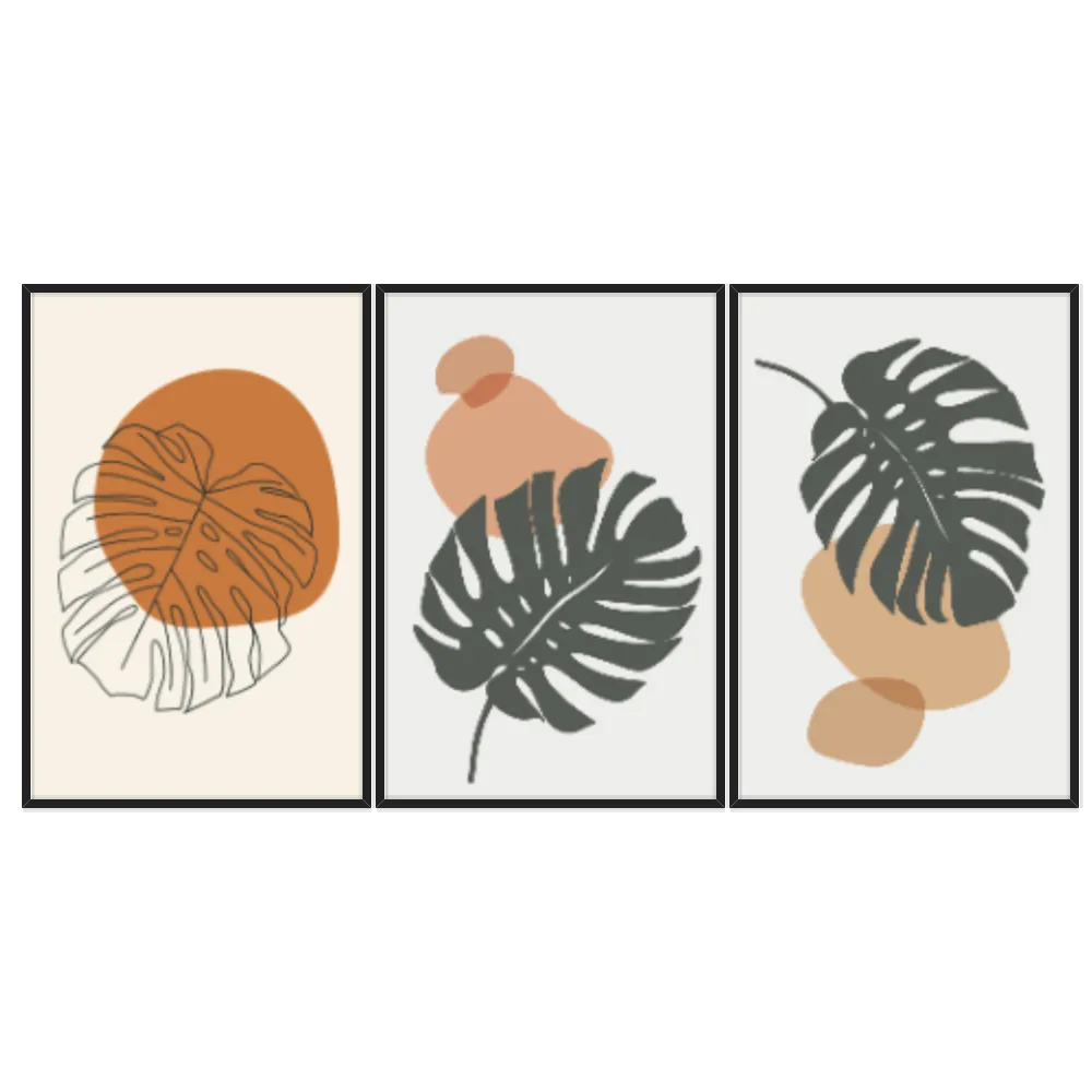 Kit Quadros Decorativos Costela De Adão
