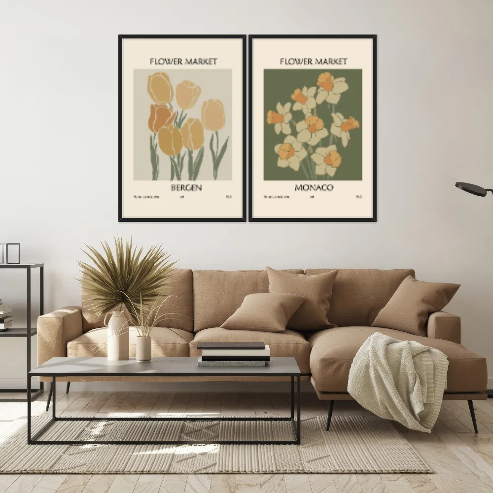 Kit Quadros Decorativos Flora Abstrata