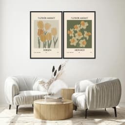 Kit Quadros Decorativos Flora Abstrata