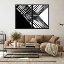 Kit Quadros Decorativos Prédio De Vidro Moderno