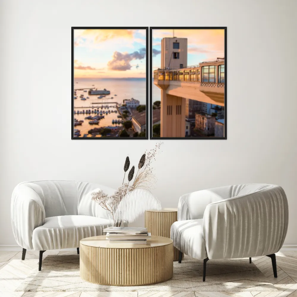 Kit Quadros Decorativos Elevador Lacerda Bahia
