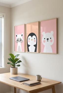 Kit Quadros Decorativos Animais Fofos