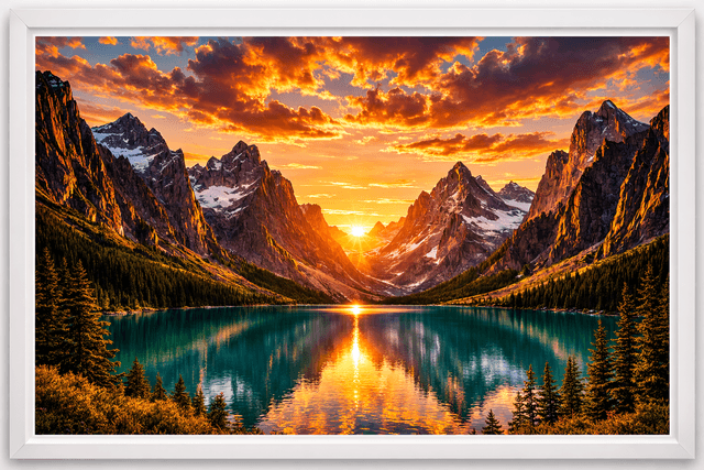 Quadro Montanha e Lago